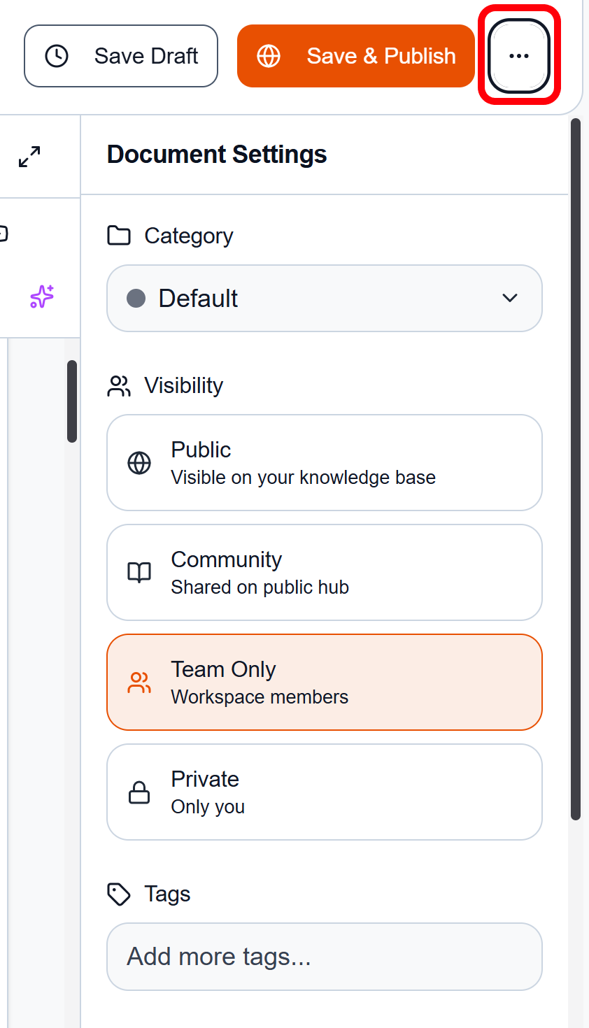 Document settings tab